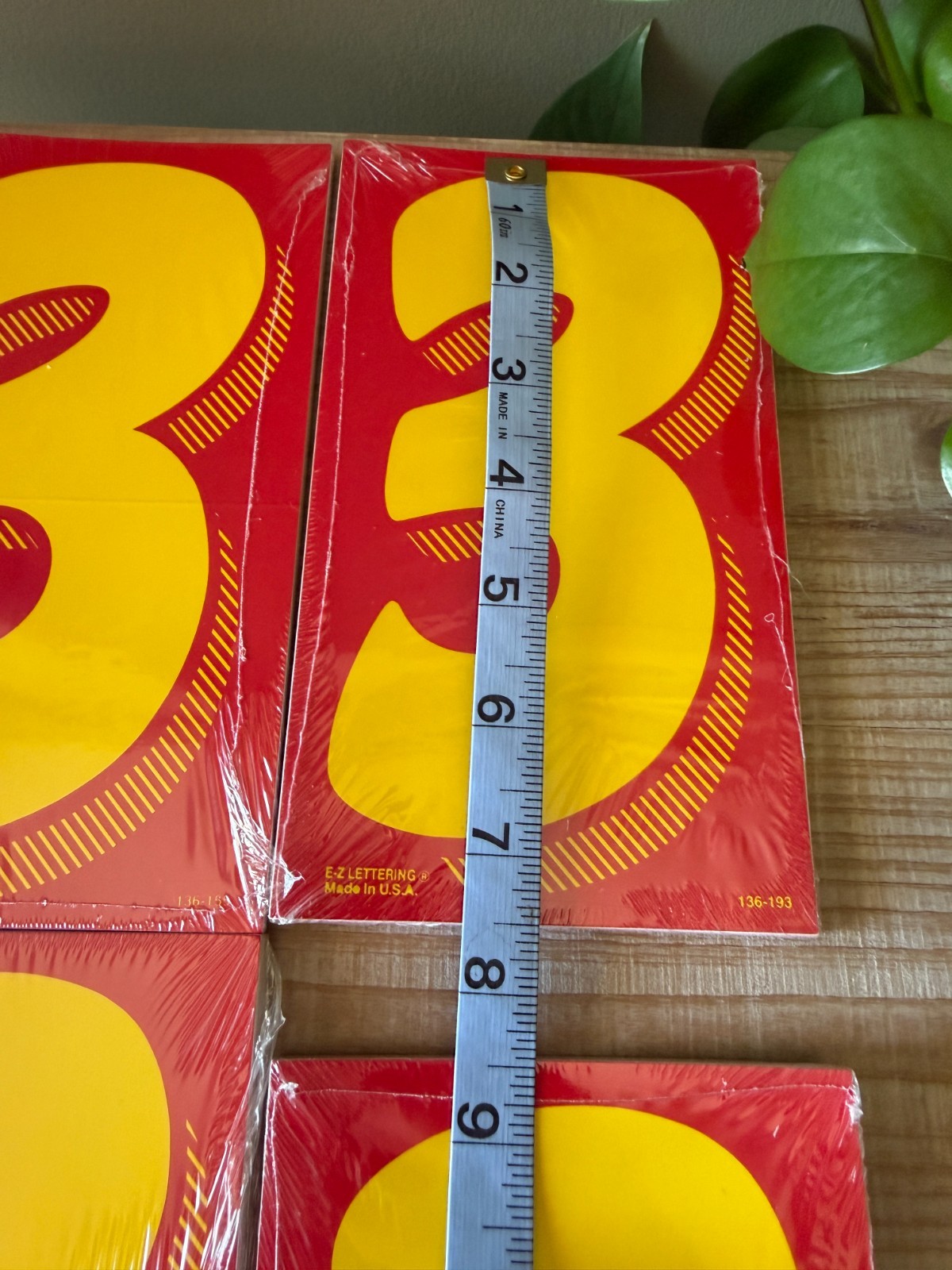 E-Z Lettering Number 3 Windshield Decal Auto Dealer Lot of 4 Pkgs