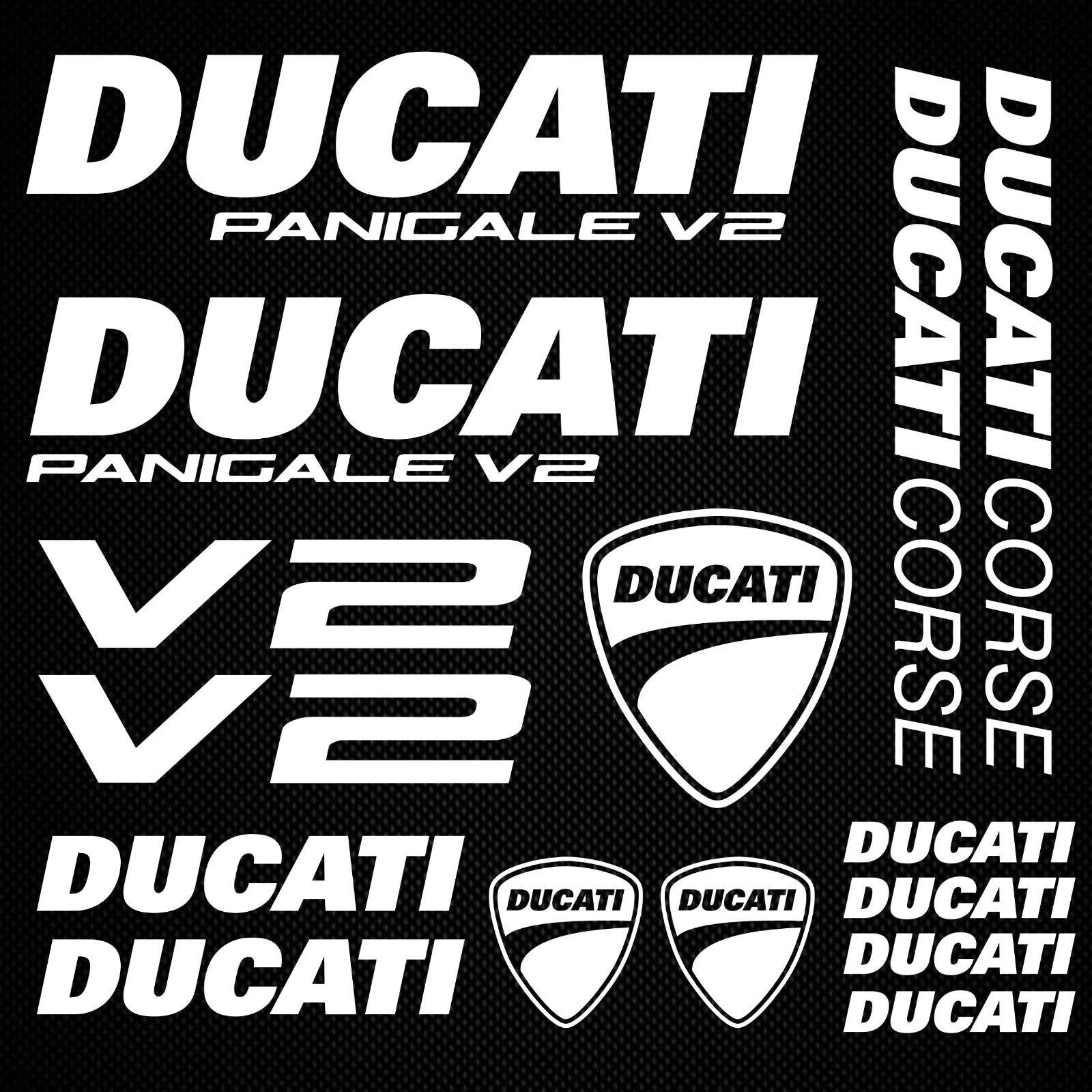 Panigale V2 decals Ducati Corse stickers for tank and helmet motorcycle vinyl