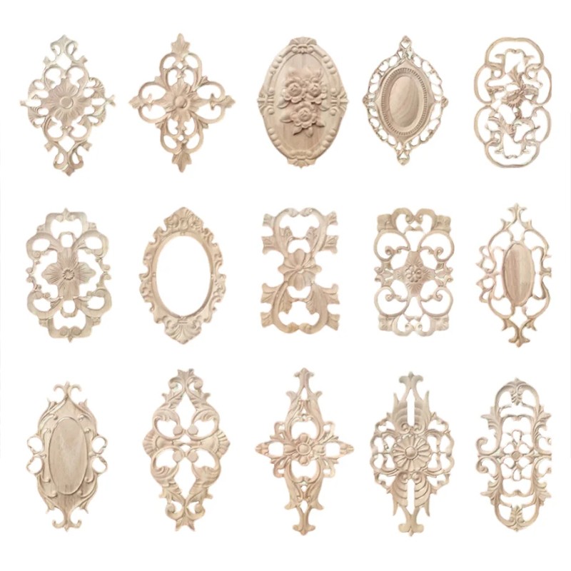 European Style Solid Wood Carving Appliques Home Furniture Vintage Decorations