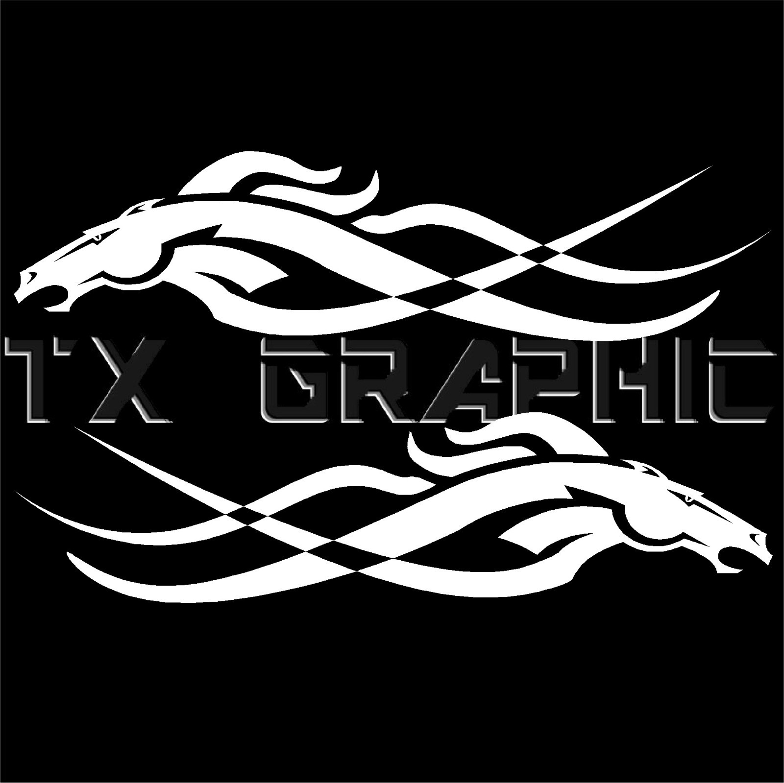 DENVER BRONCOS HORSES VEHICLE GRAPHIC DECAL TRIBAL STICKER , 1 SET OF 2