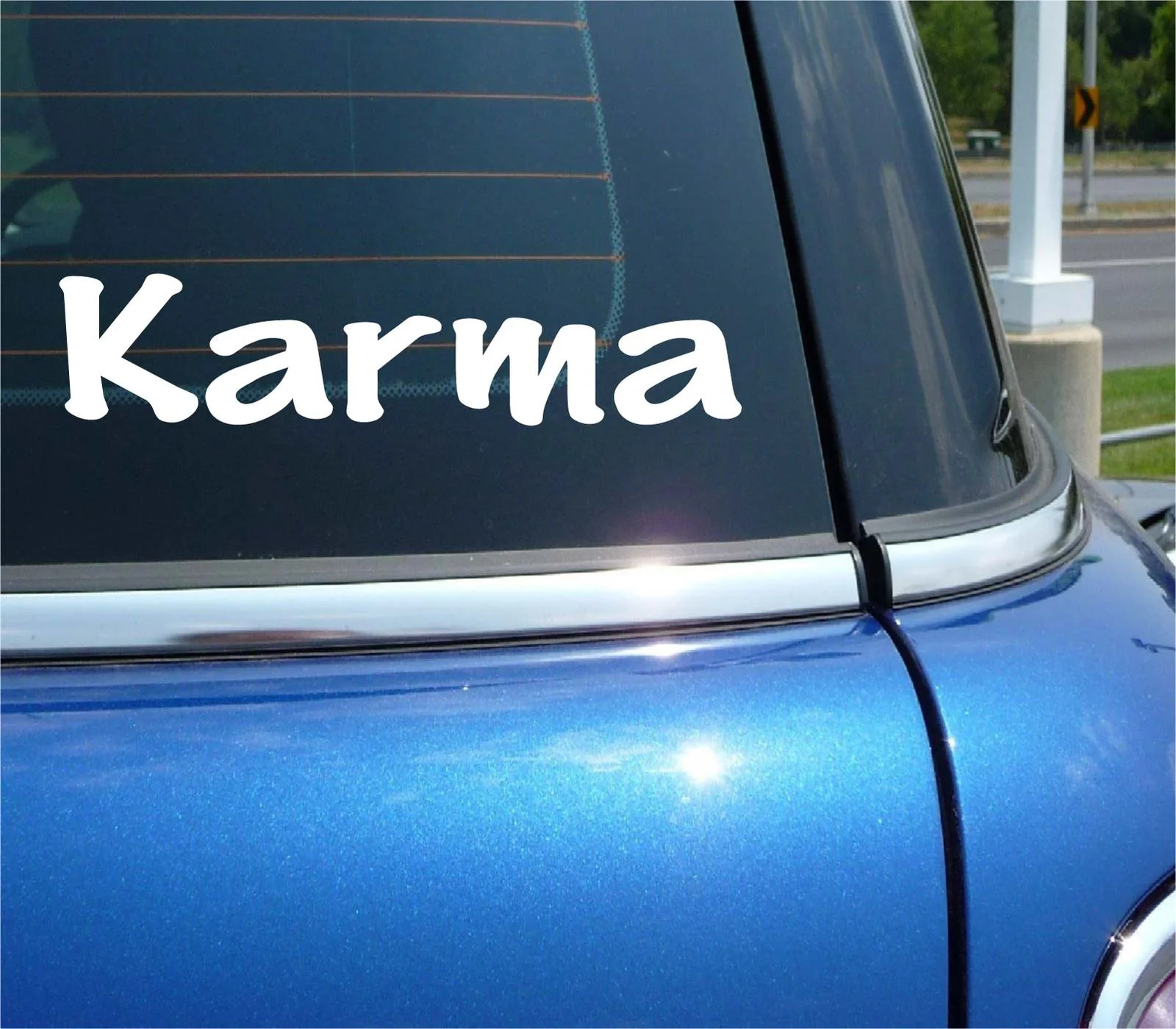 KARMA FUNNY DECAL STICKER ART CAR WALL