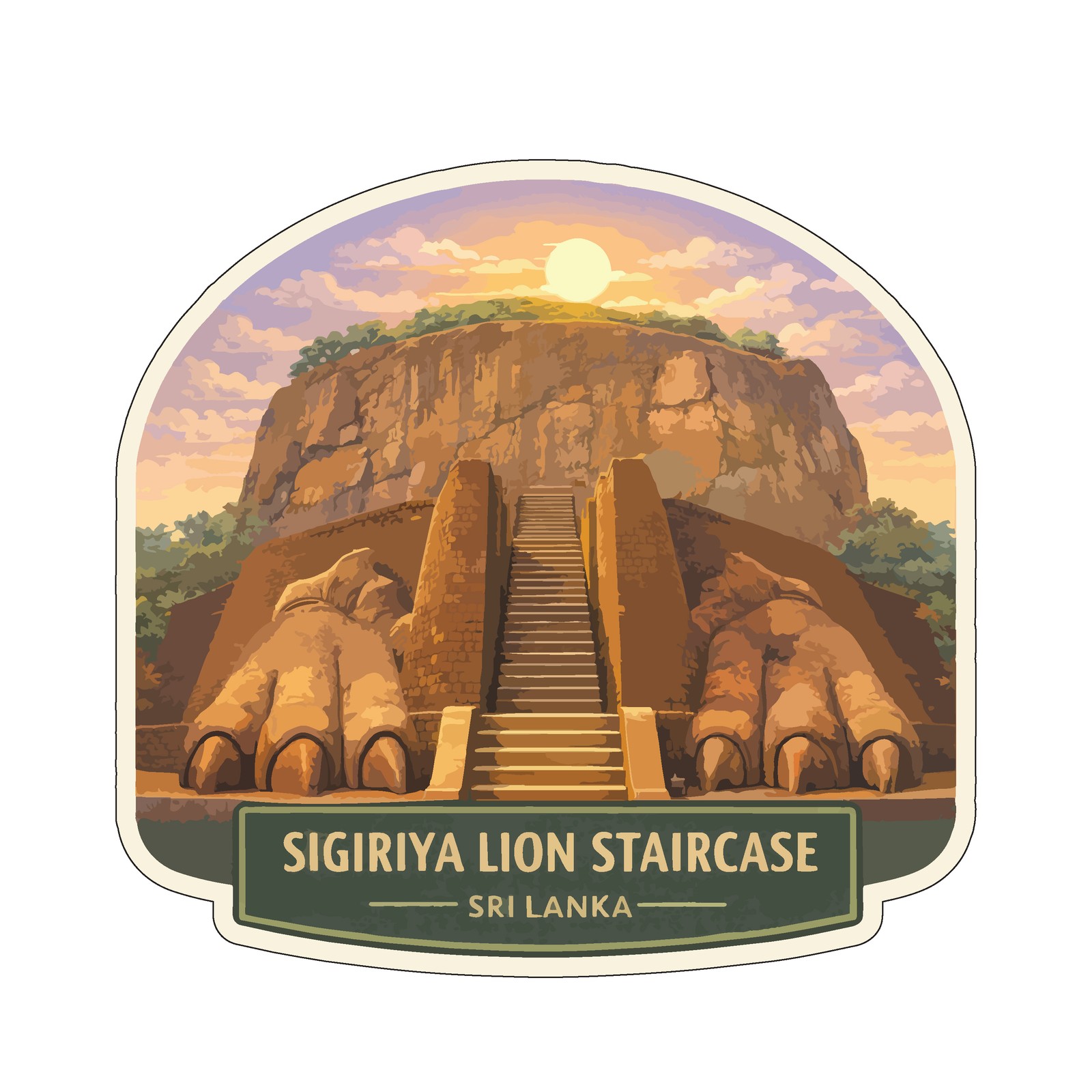 Sigiriya Lion Staircase focus Sri Lanka Sticker Decal Vinyl Die-Cut Heritage