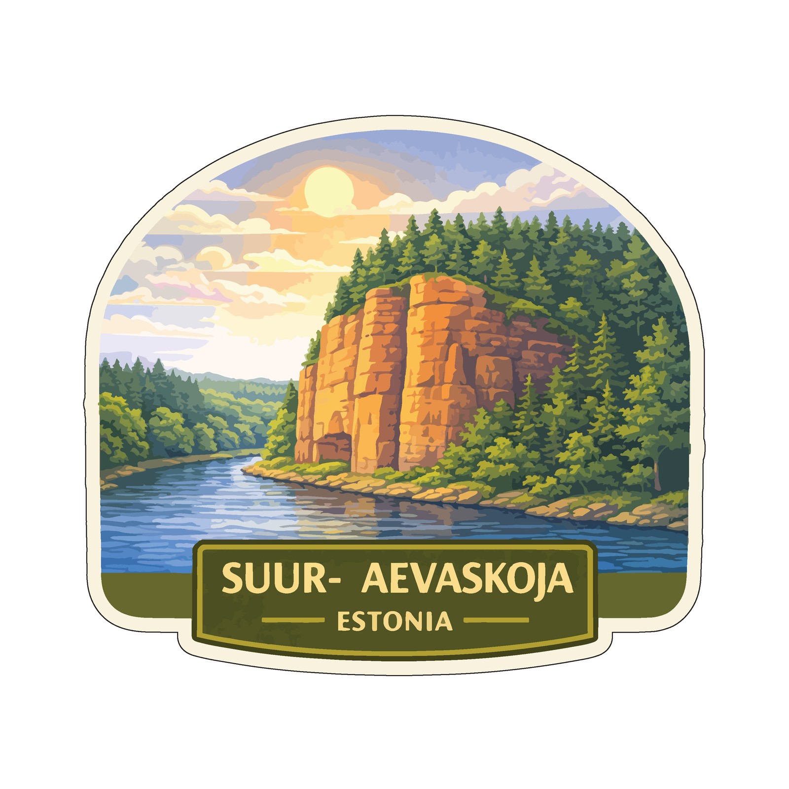 Suur-Taevaskoja Sandstone Estonia Sticker Decal Vinyl Die-Cut Heritage