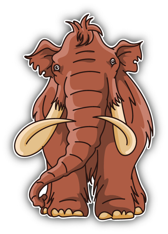 Funny Mammoth Car Bumper Sticker Decal