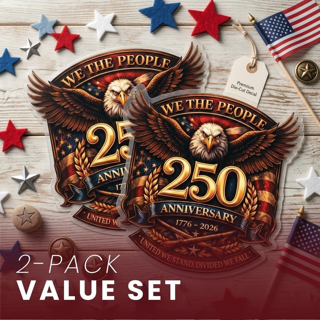 We the People Decal 250Th Anniversary USA Sticker 2 Pack – America 250 Merchandi