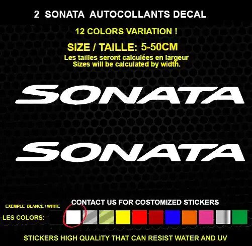 2 SONATA sticker Genuine decal waterproof vinyl sticker 5-50cm