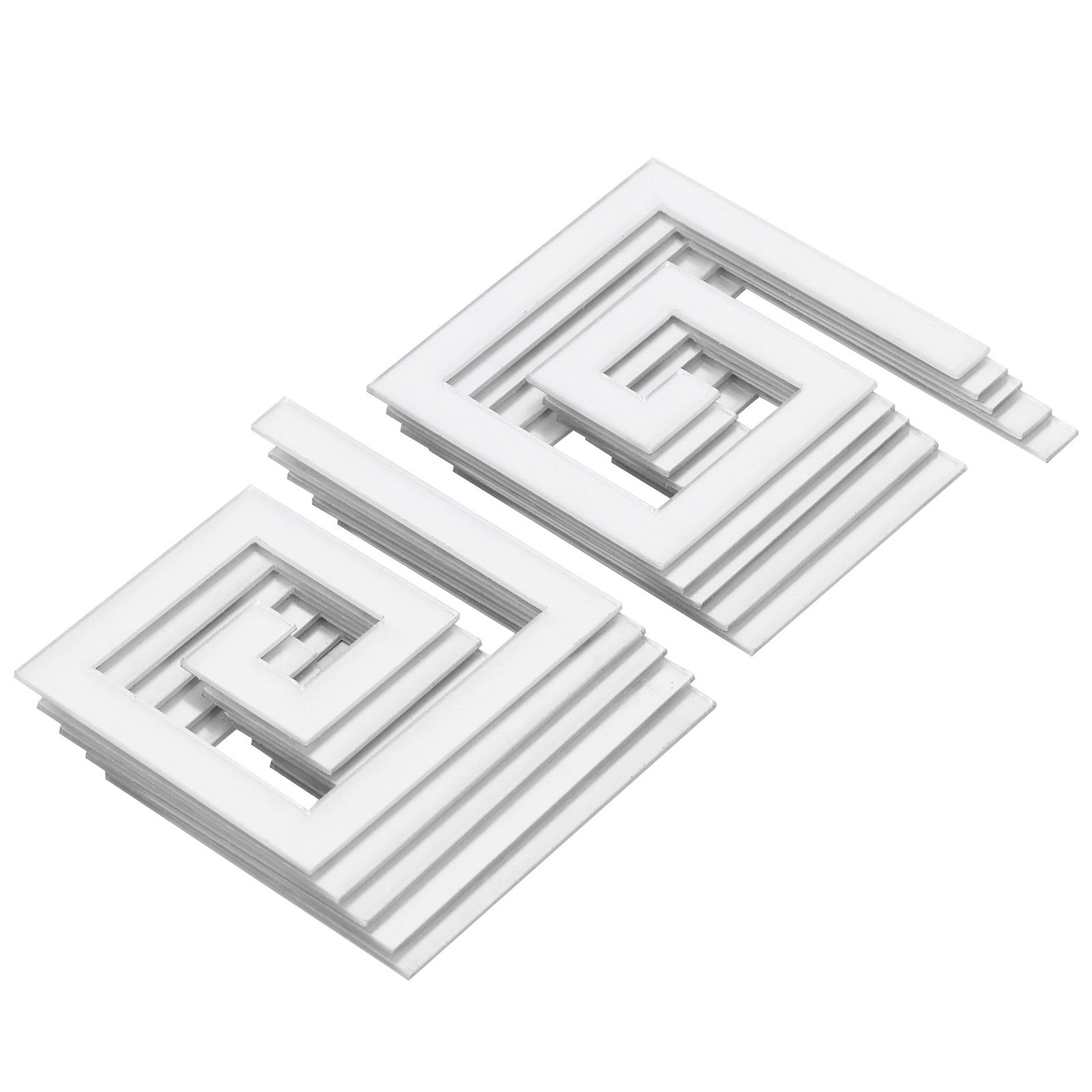 (Silver)10Pcs 5x5CM DIY Waist Line Mirror Sticker Modern Acrylic Wall Sticker US