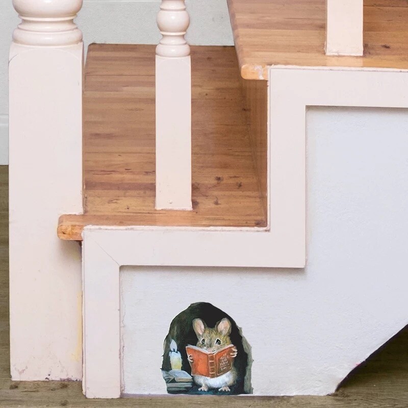 Realistic Mouse Hole Wall Sticker – Free Shipping