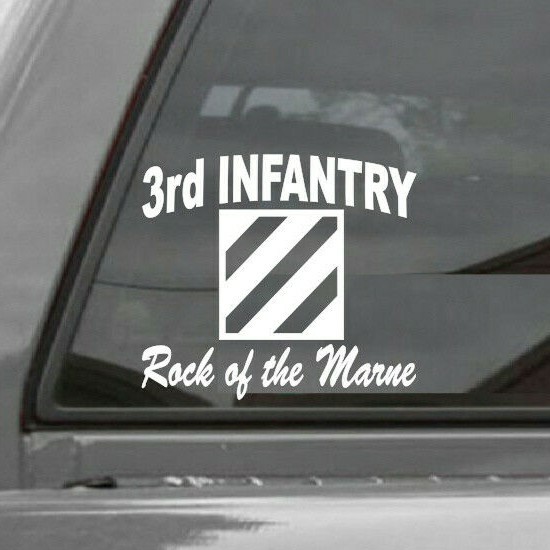 3rd INFANTRY Rock of the Marne Vinyl Window Decal U. S. Army