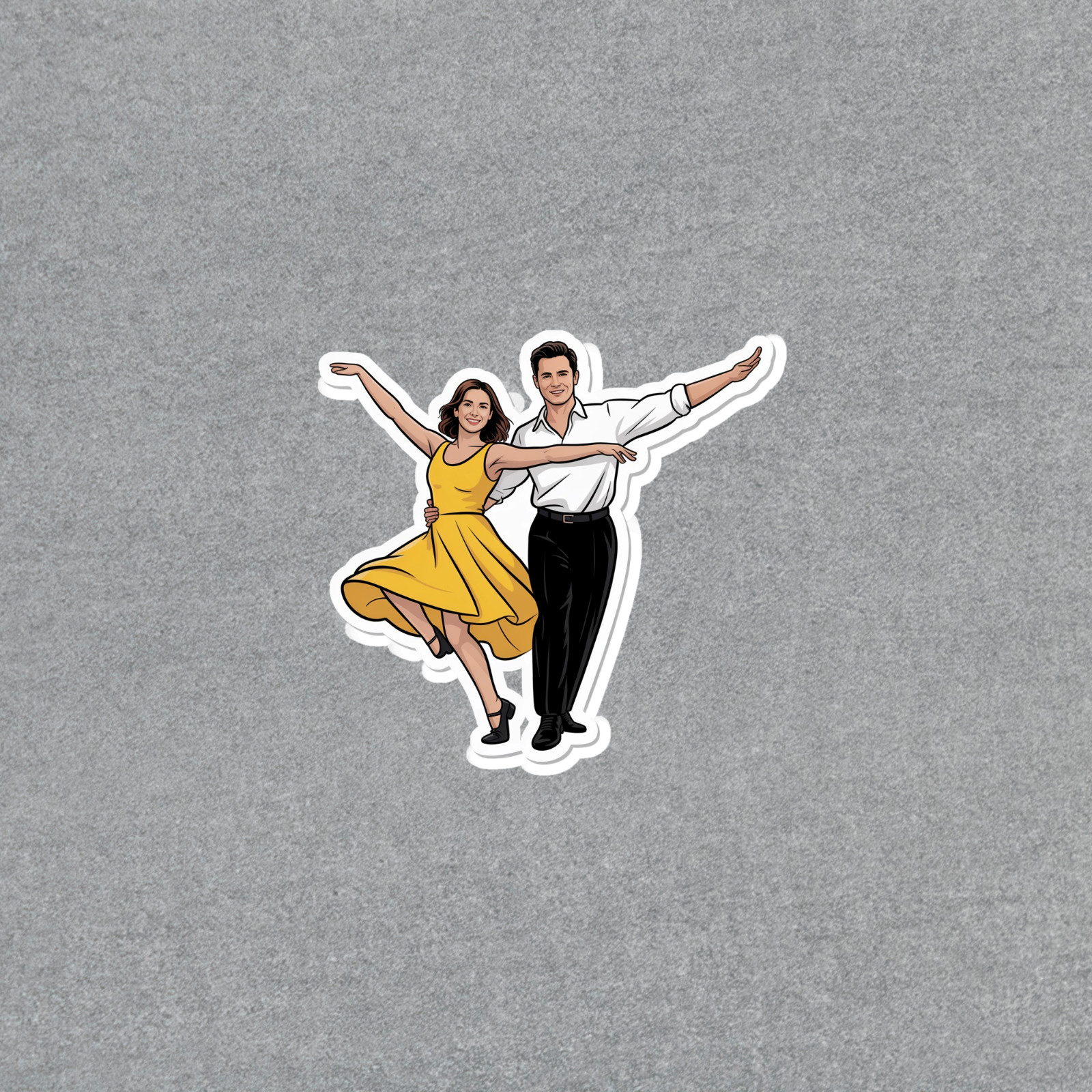 Dancing Couple Vinyl Sticker Retro Dance Partners Decal #6563