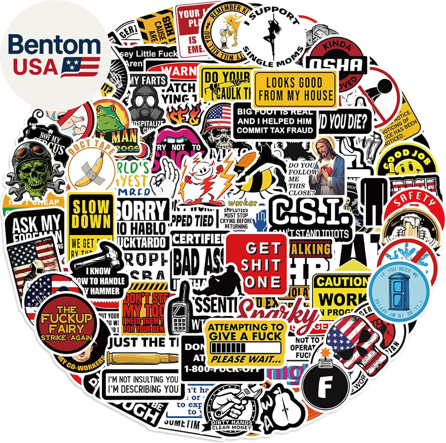 100 Pcs Funny Stickers for Adults (Dirty) Meme Water Bottles Sticker Pack Waterp