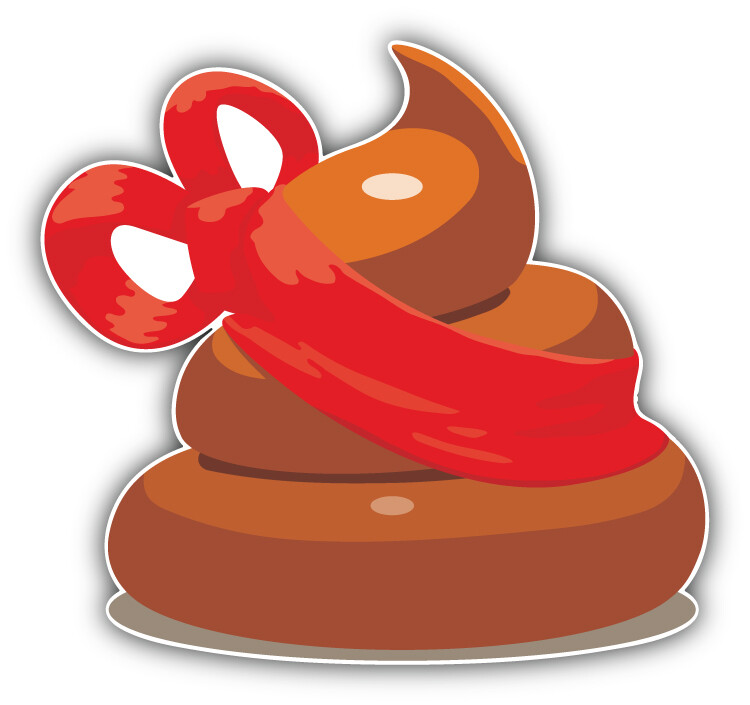 Present Poo Car Bumper Sticker Decal