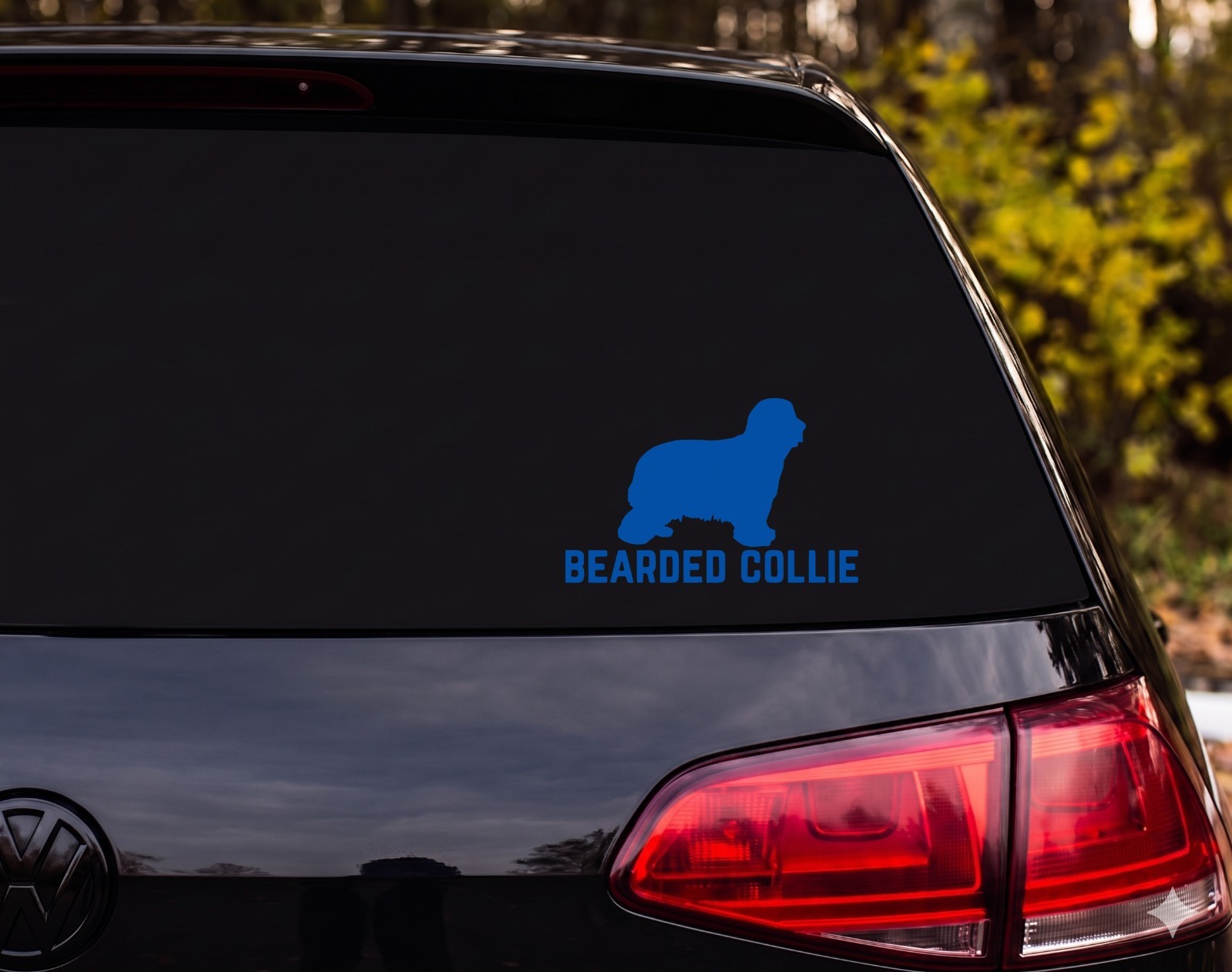 Bearded Collie Dog Silhouette Die Cut Vinyl Decal Car Laptop | Dog Lover Gift