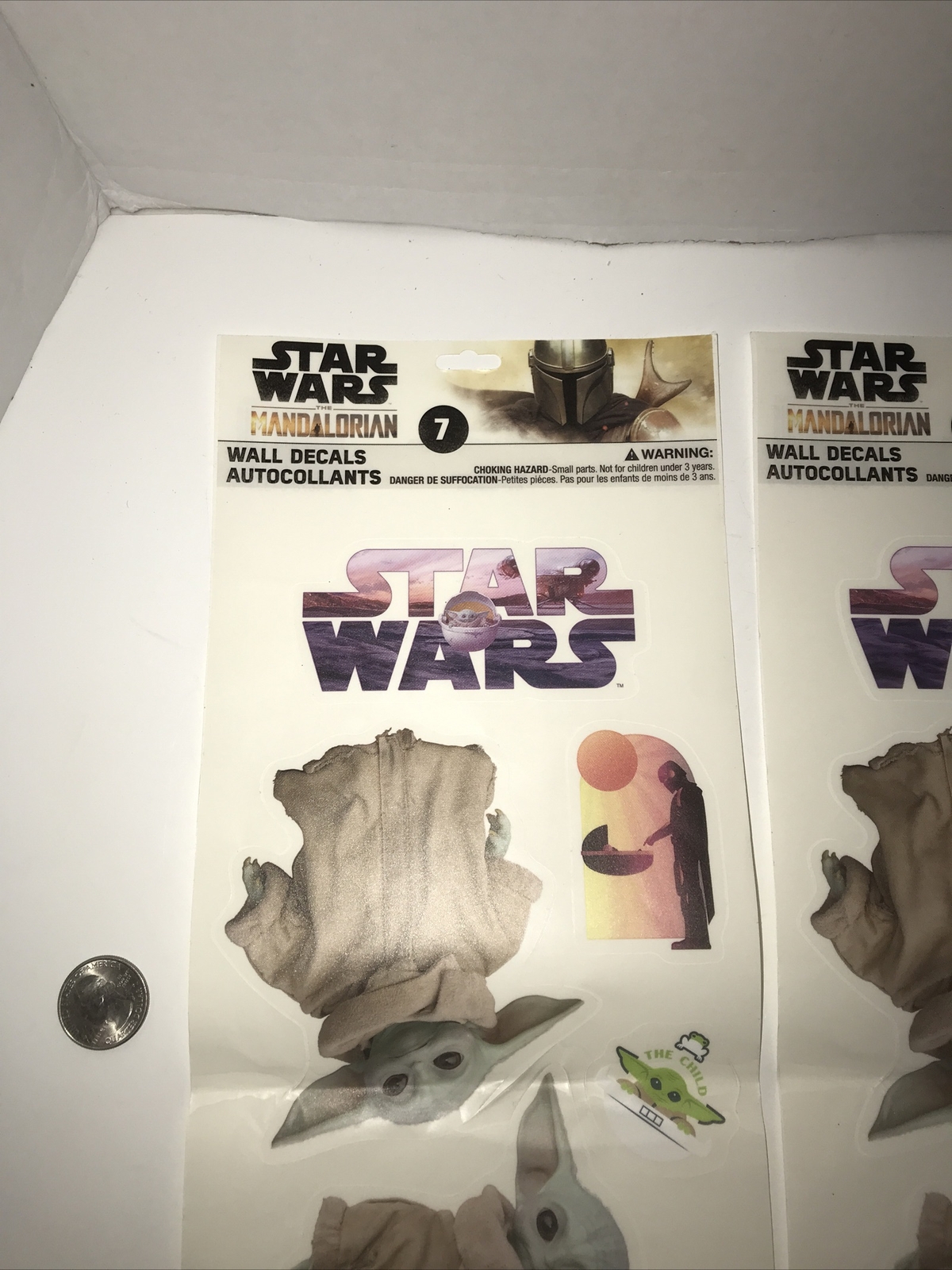 Star Wars The Mandalorian Baby Yoda Wall Decals Reusable Removable Set Of 7 X 2