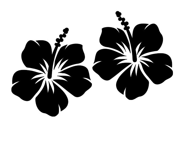 Hibiscus Flower Vinyl Decal Sticker Rearview Mirror Car Truck Set of 2
