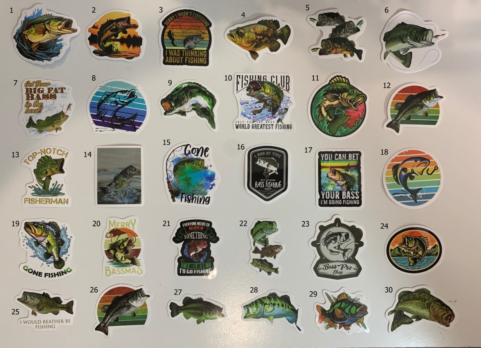 BASS FISHING Funny Vinyl Stickers – Select A Sticker – BUY2GET4FREE!