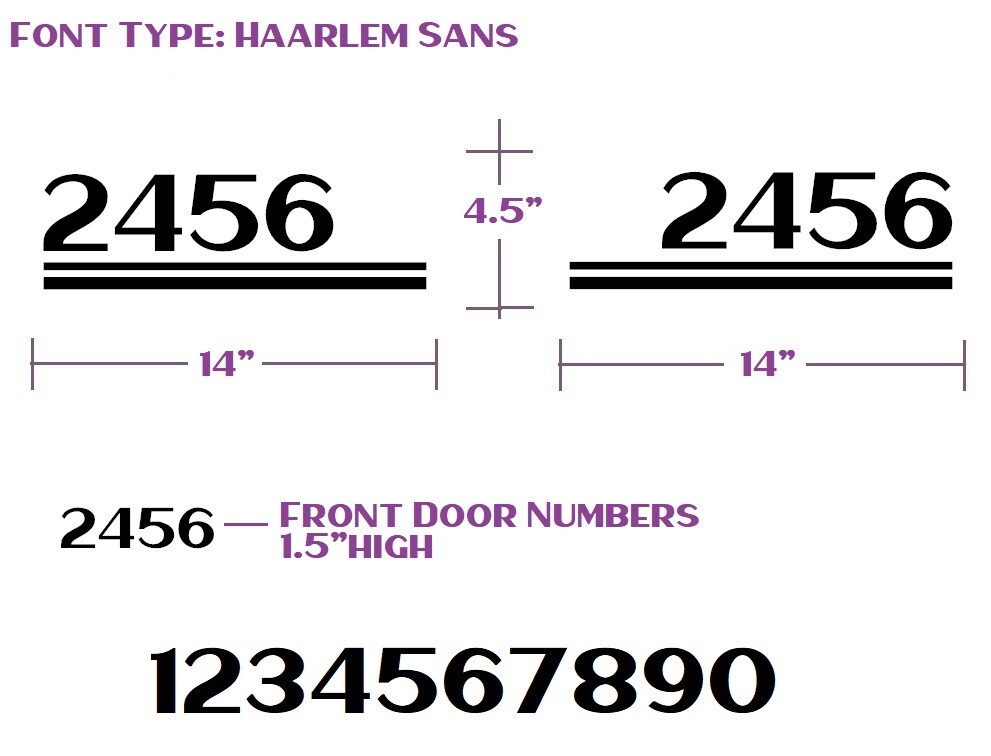SET OF 3 CUSTOM MADE VINYL MAILBOX NUMBERS DECAL, Easy to install (Model 25)