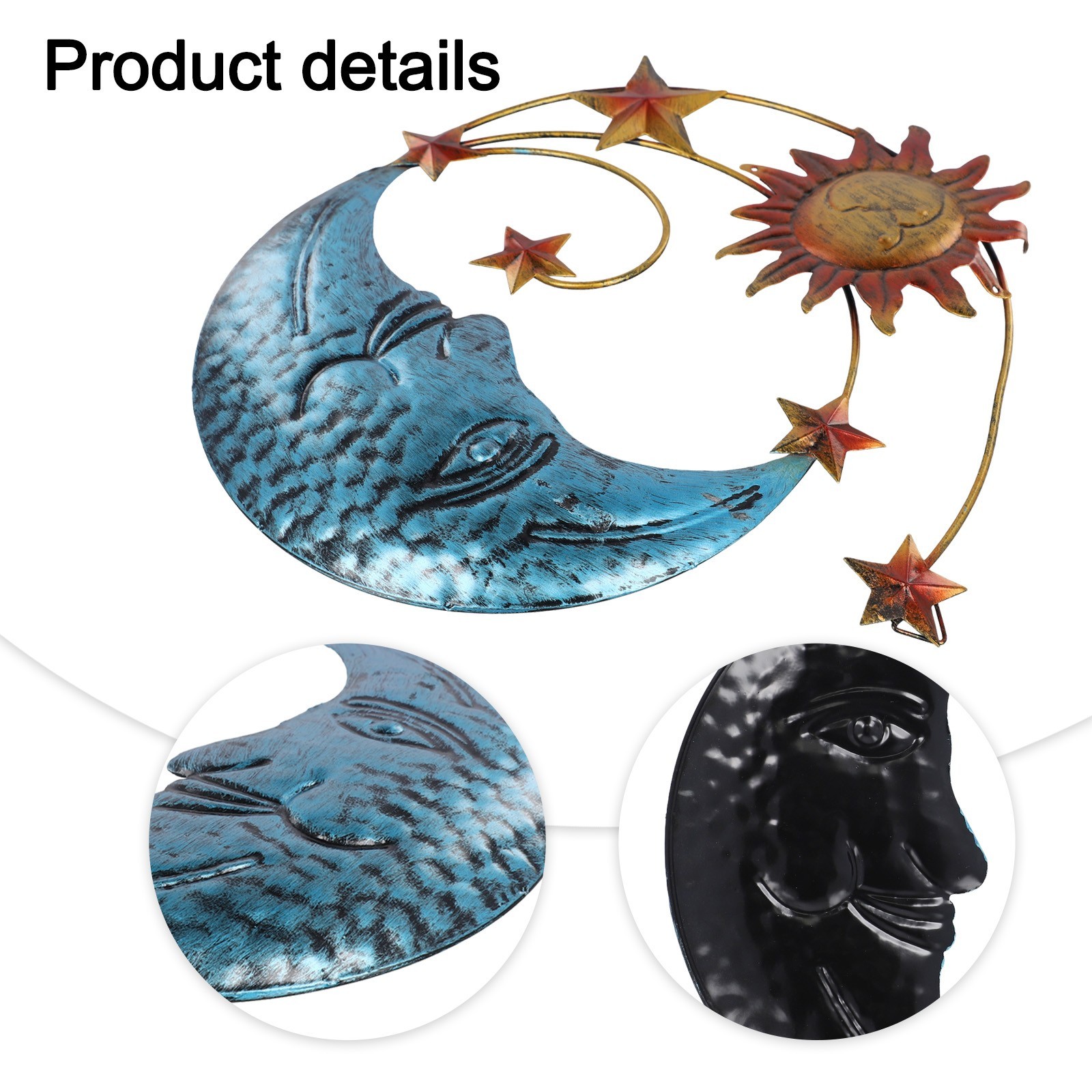 Charming Outdoor/Indoor Metal Moon and Sun Wall Decor Enchanting Design