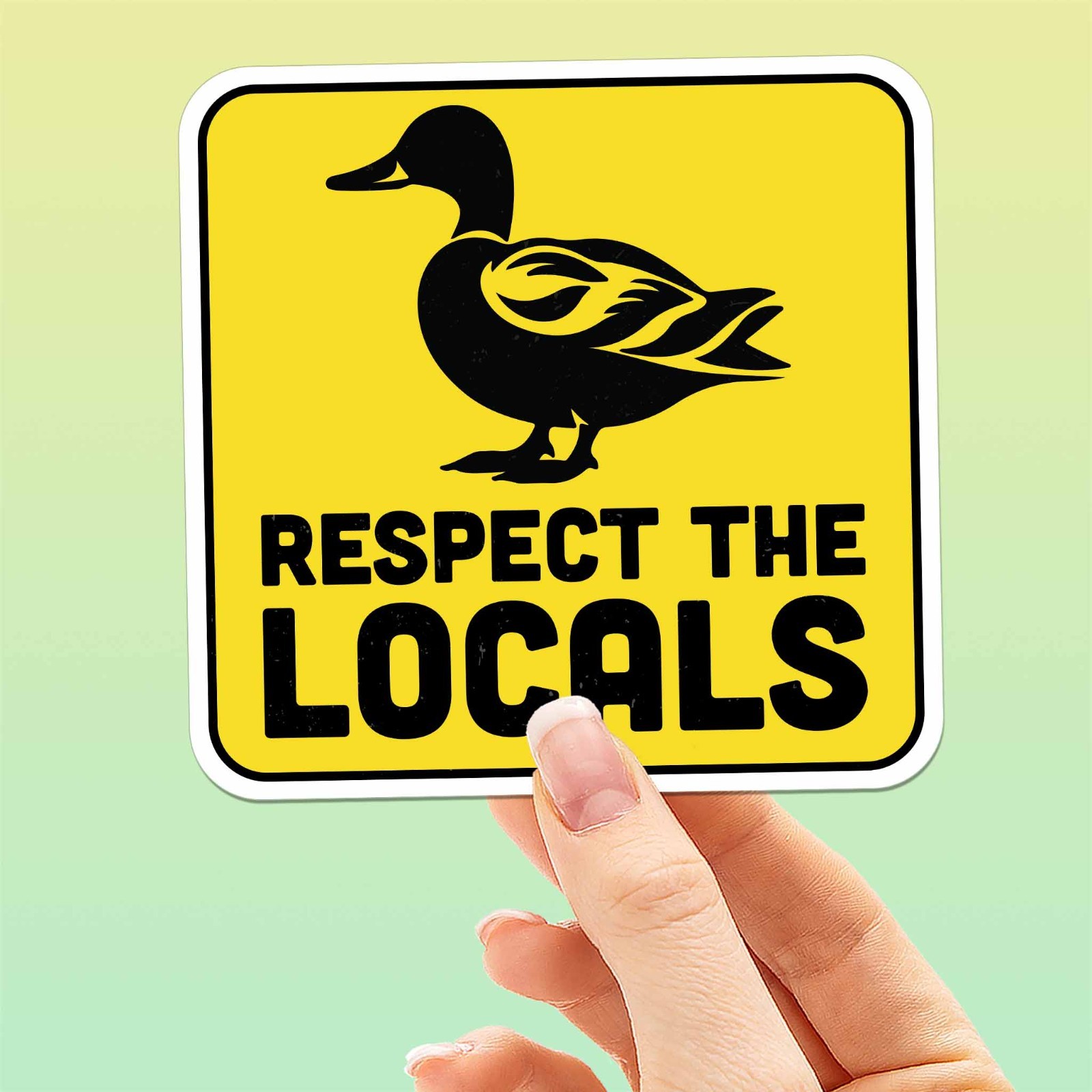 Respect the Locals Mallard Duck Sticker – Bird Decal for Laptop & Water Bottle
