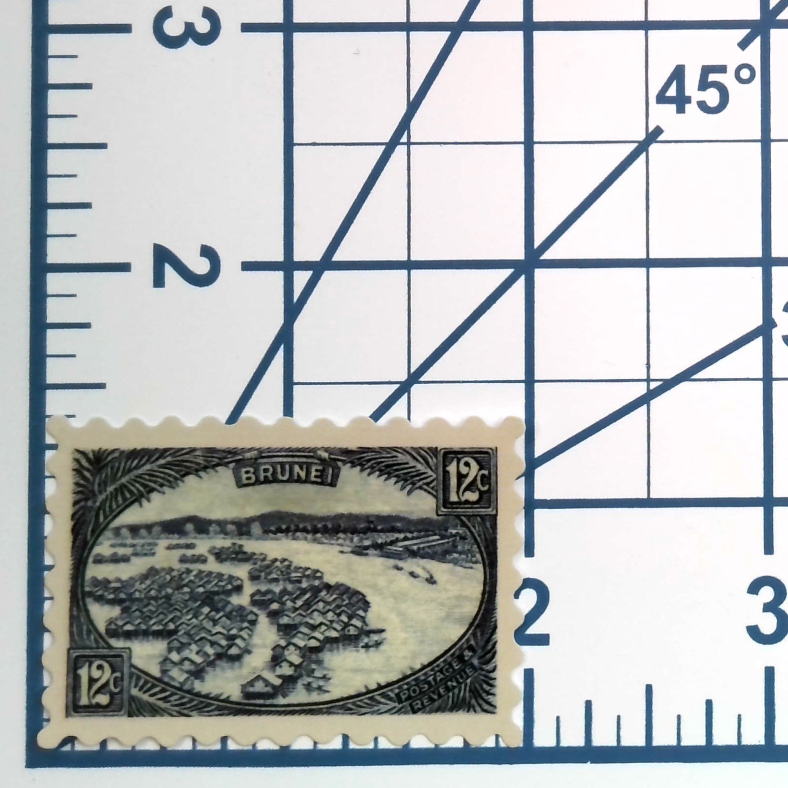 Brunei Vintage Postage Stamp Vinyl Sticker Water Resistant Retro Travel Decal