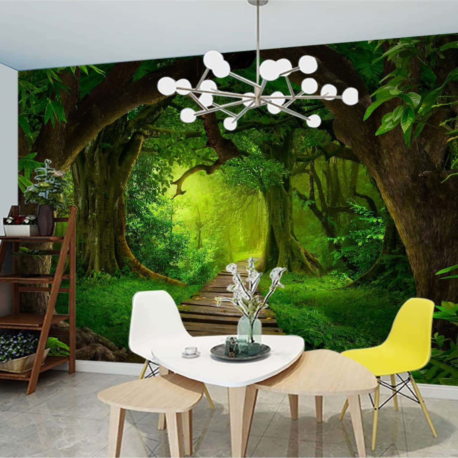 3D Visual Nature Green Forest Landscape Wallpaper Tropical Plants Landscape B…