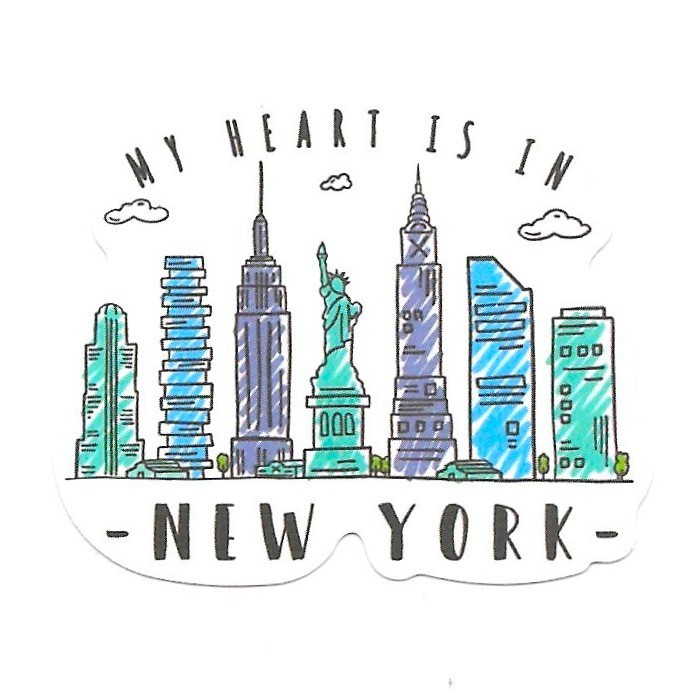 New York City Skyline Sticker Die Cut Vinyl Scrapbooking Journal Laptop Gift
