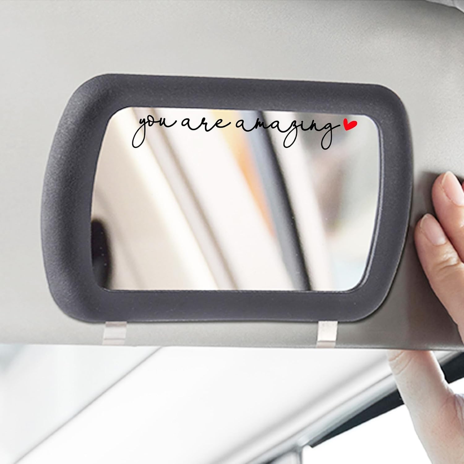 2 x You are Amazing Vinyl Sticker Mirror Decor Car Medium, Black+red Heart