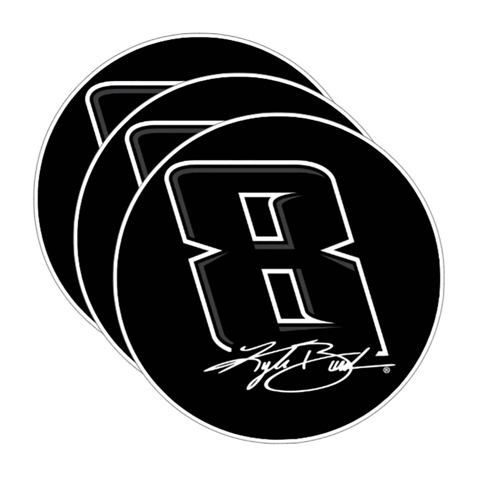 3pcs Kyle Busch 3” Round Tribute Sticker, Fan Gear 8 Decal