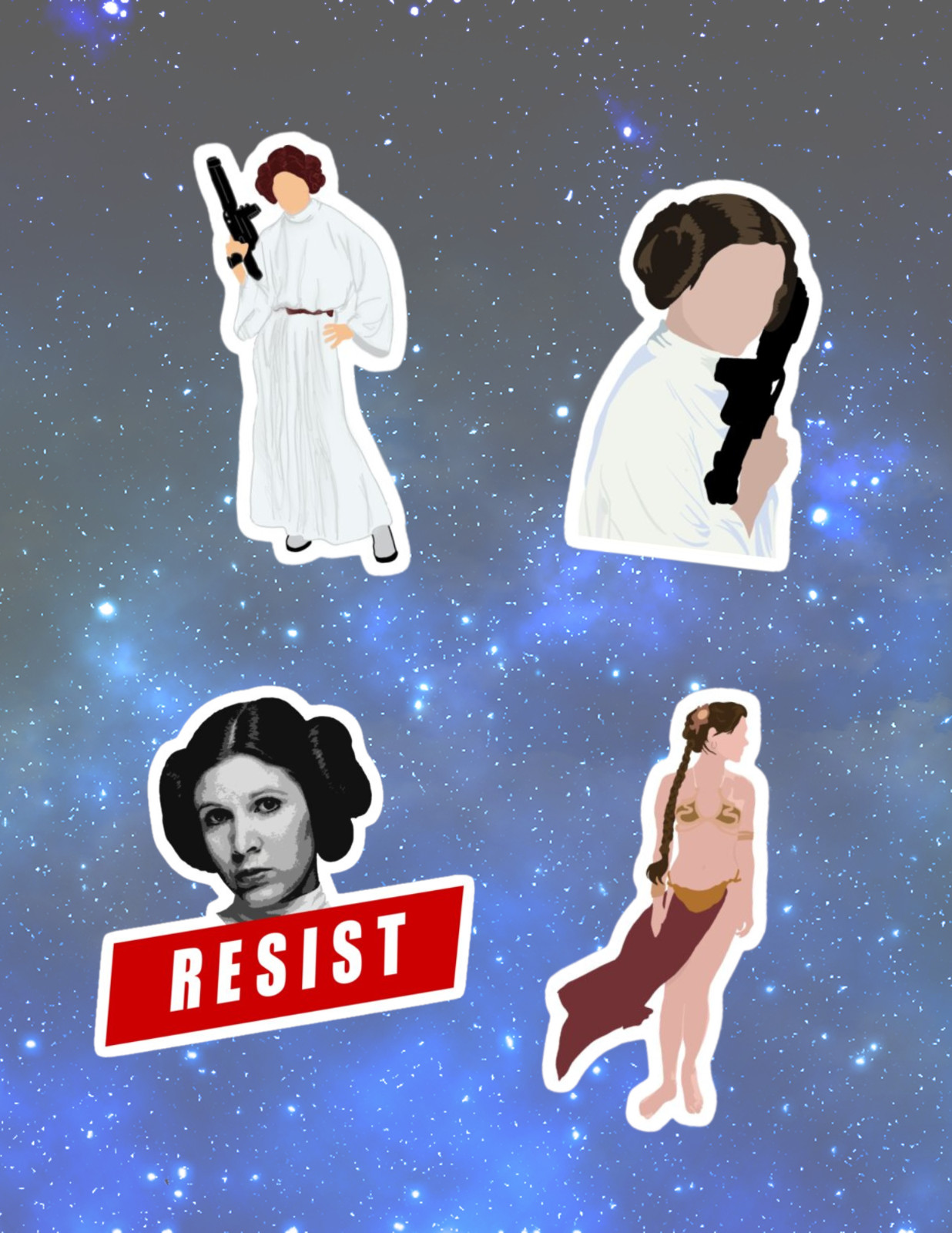 Princess Leia Star Wars 4pc Sticker Pack
