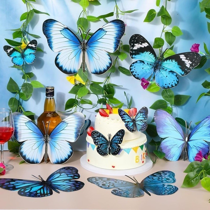 3D Butterfly Wall Decals Kids Room Party Wedding Decor Floral Decoration New