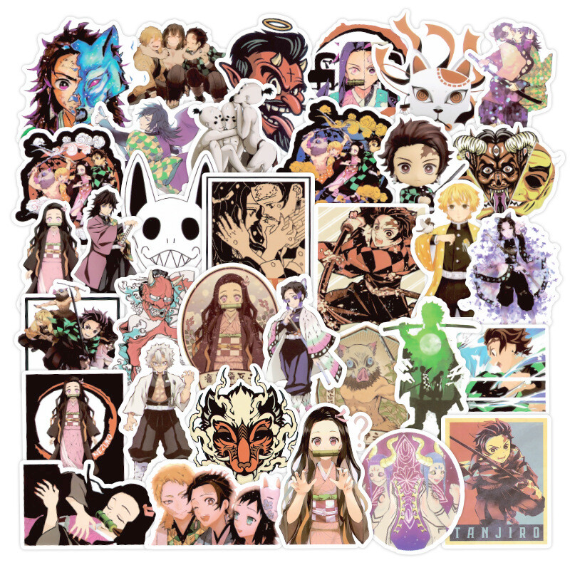 100Pcs Demon Slayer Anime Sticker for Teens Girl Water Bottles Waterproof