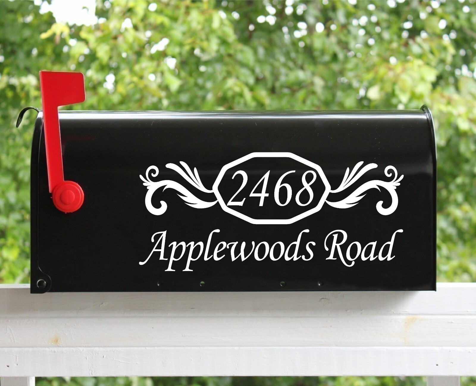Set of 2 – 11" x 5" Custom Mailbox Decals Sticker Street Numbers, Many Fonts #02