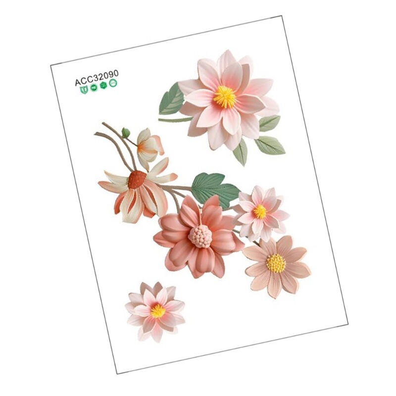 Flower Pattern Wall Decal Switches Sticker Easy to Apply and Remove for Any Room