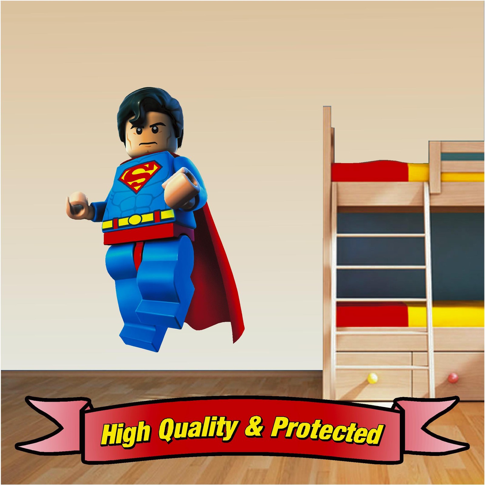 Lego Superman – Wall Art Vinyl Sticker Decal Childrens Bedroom Boys Girls