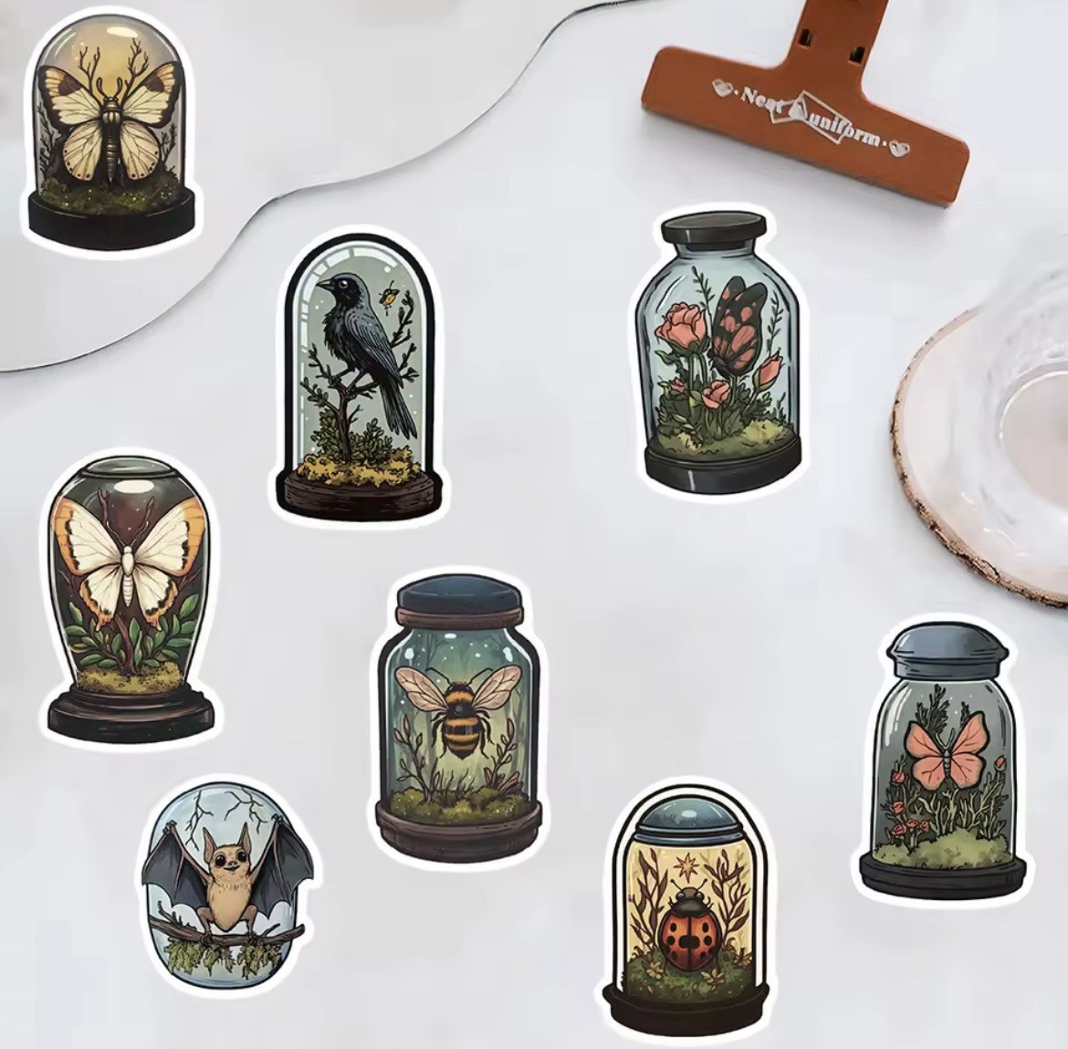 Gothic Specimen Jar Style Stickers 50pc Gothic Aesthetic Stickers FREE SHIPPING