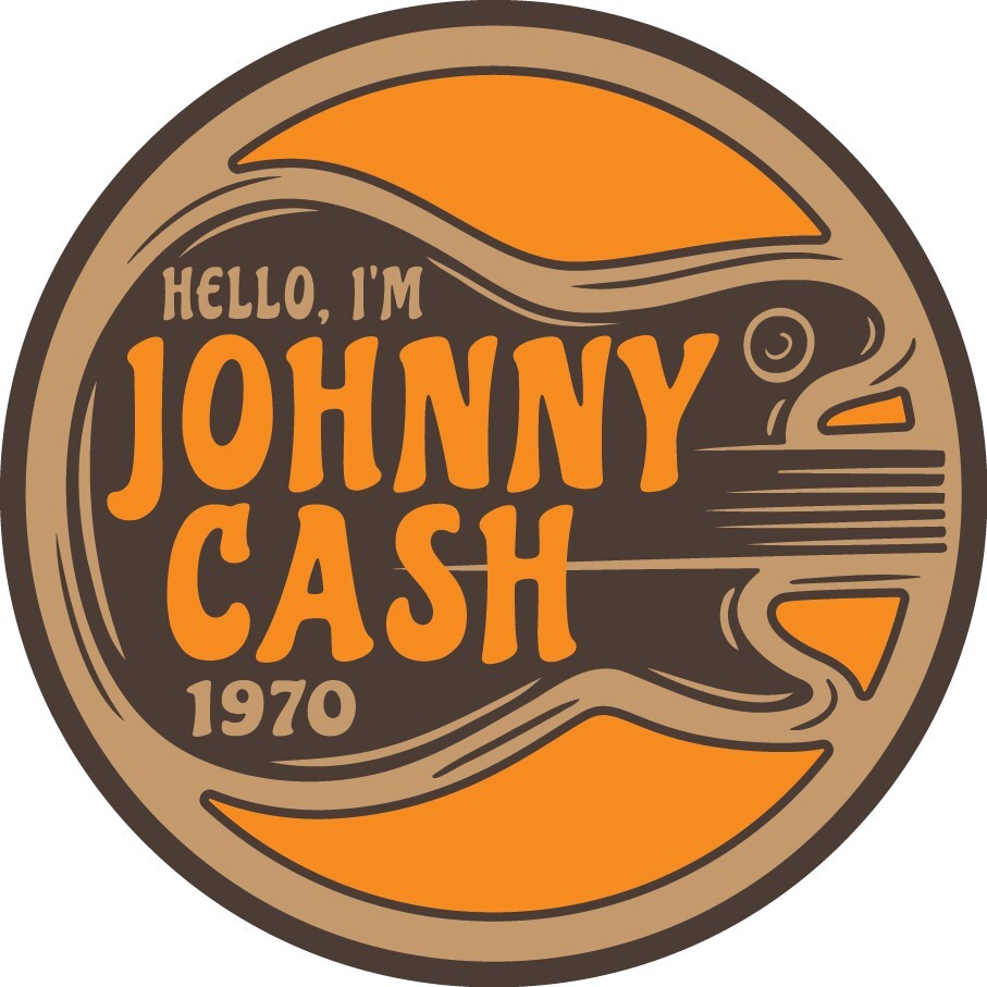 Hello I'm JOHNNY CASH 1970 Guitar Waterproof Vinyl Decal STICKER Car Truck