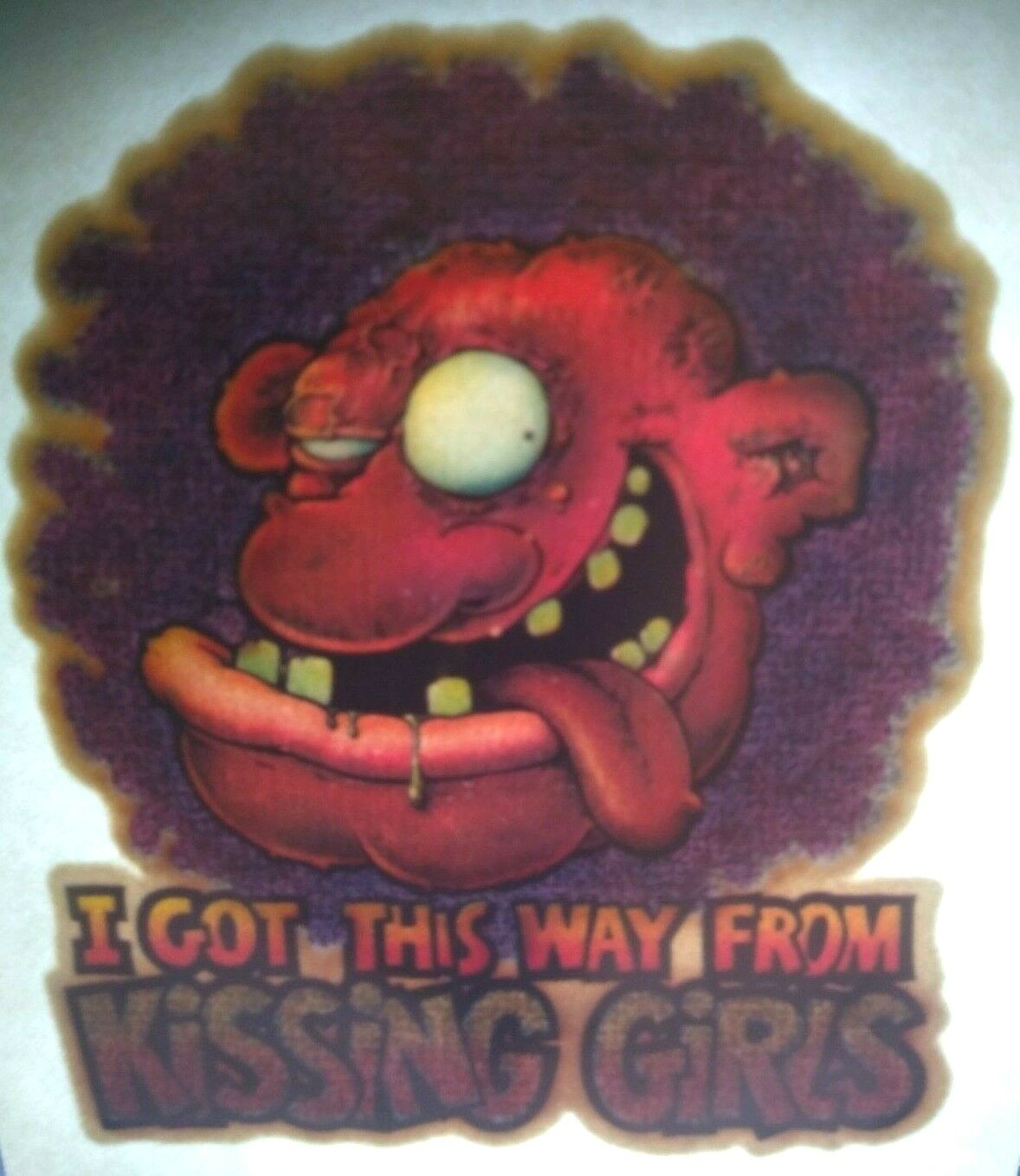 I Got This Way From Kissing Girls Screamin Gleamin Glitter Iron-On Decal Donruss