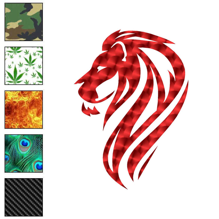 Lion Head, Vinyl Decal Sticker, 40 Patterns & 3 Sizes, #7144