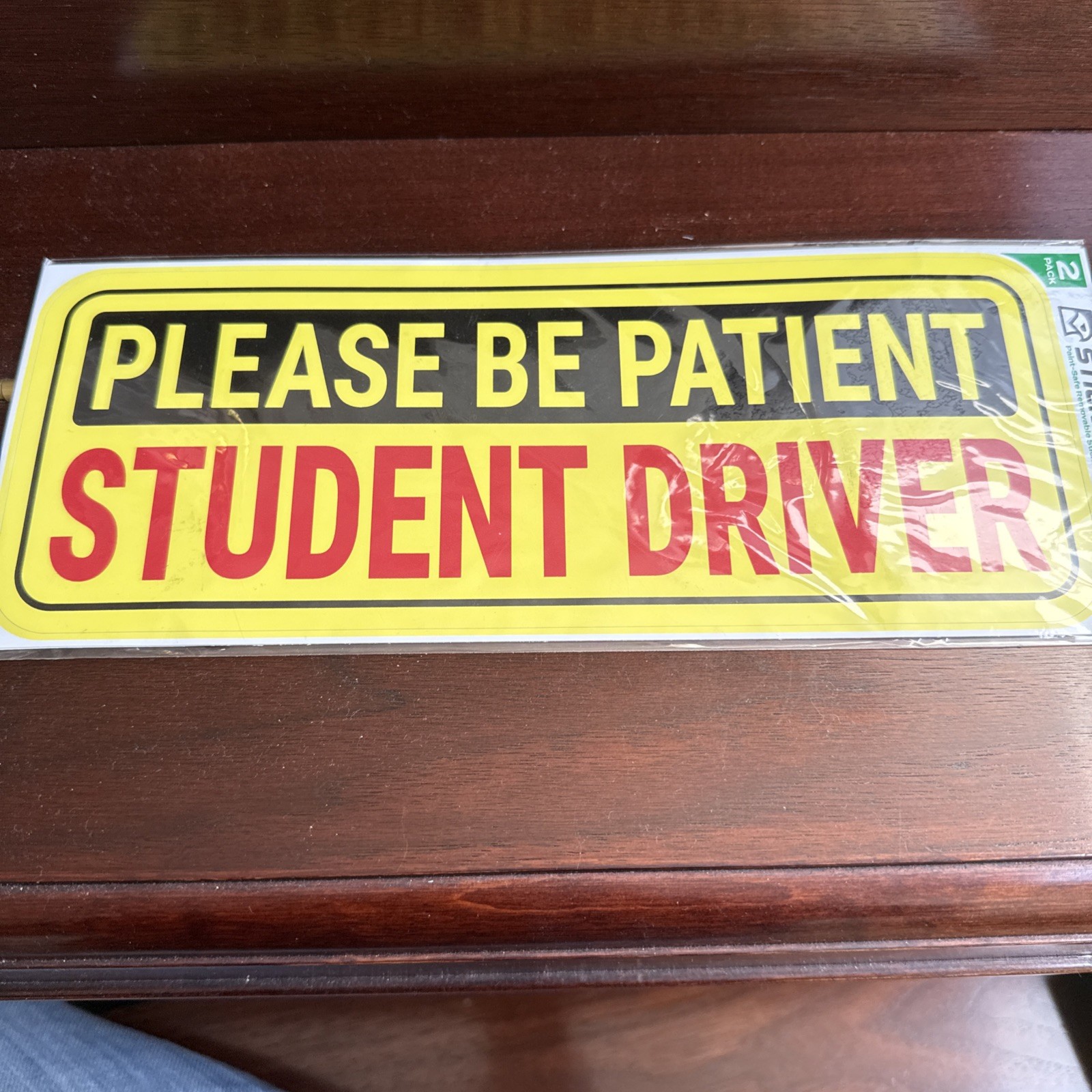 Non-Magnetic Student Driver Stickers 10×4 inches Removable Vinyl 2-Pack