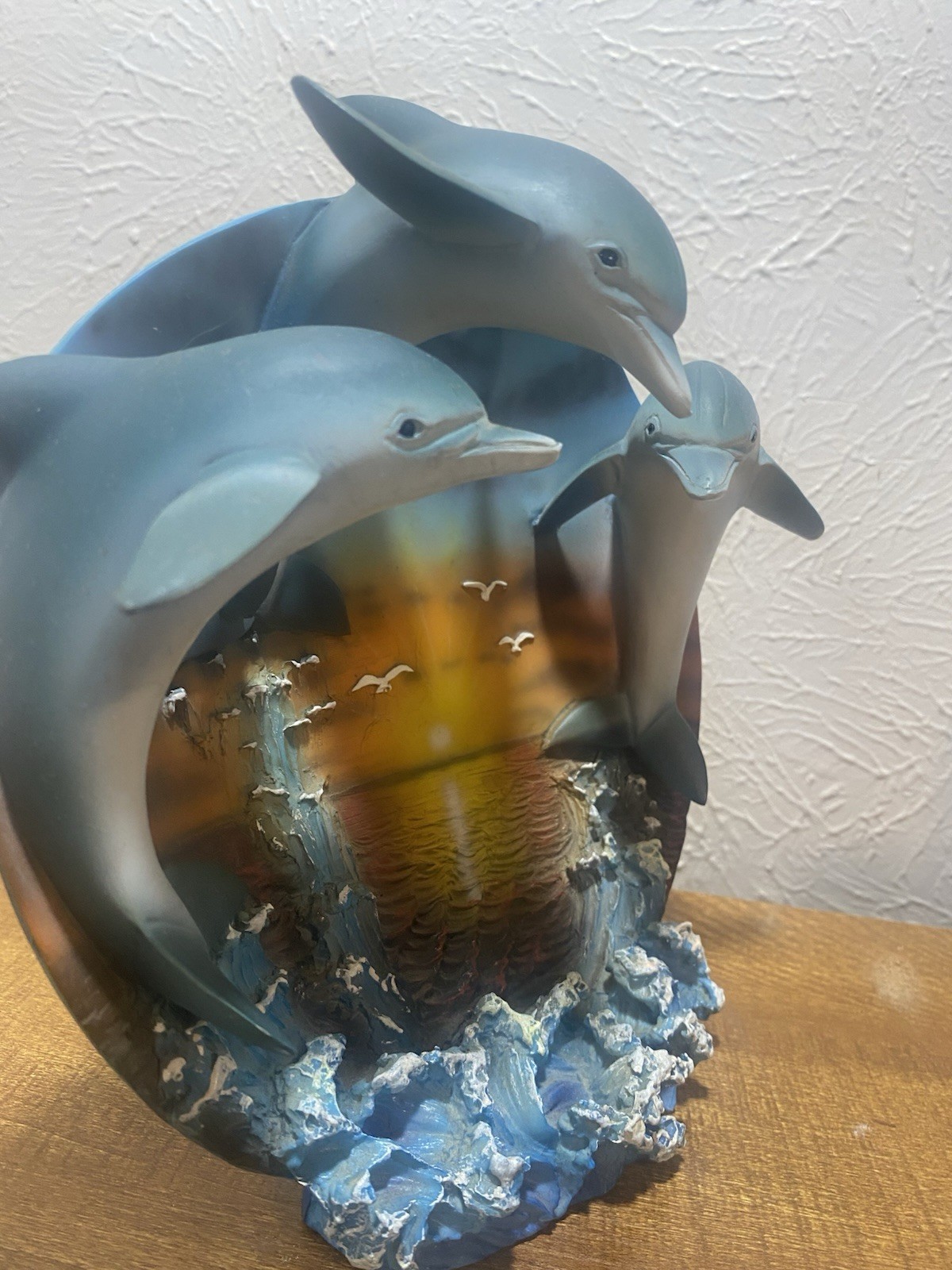 Dolphin Plate 3d Art With Sunset Room Decor Beach Vibe