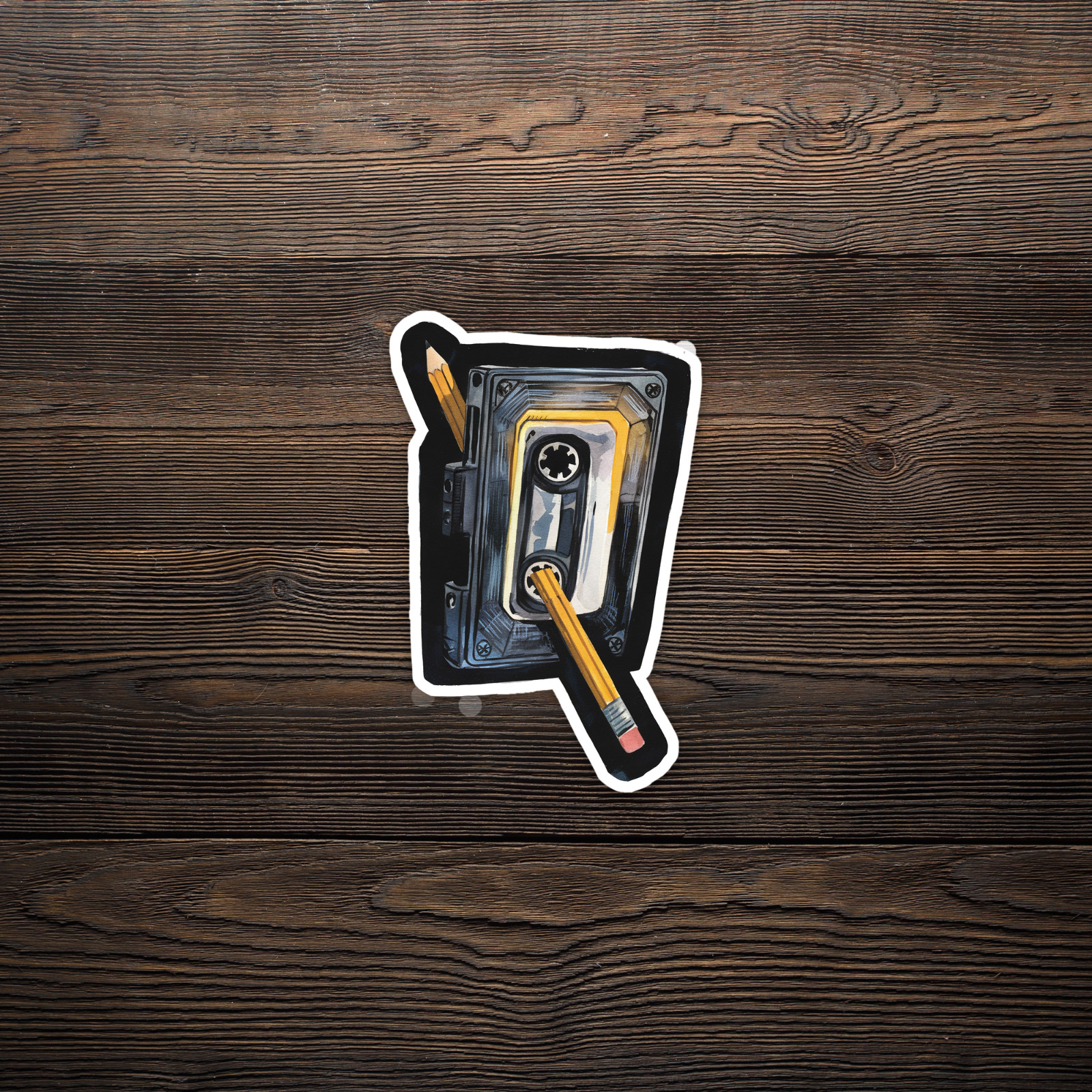 Retro Cassette Tape Sticker – Vinyl Decal for Music Lovers & 80s Nostalgia #1335