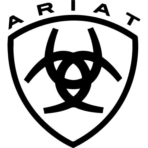 Pair of Ariat Western Boot hat jacket vinyl decal white sticker 5"x5.5" Each