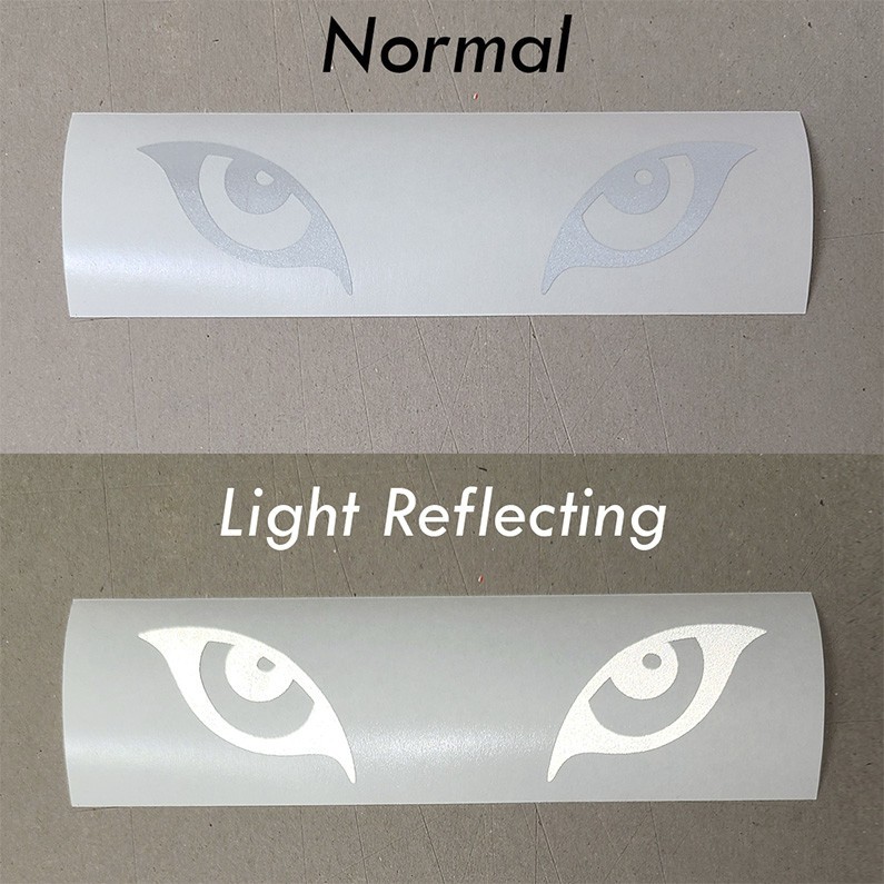 Reflective Wolf Cartoon Eyes Vinyl Decal Sticker for Motorcycle Helmets, Cars