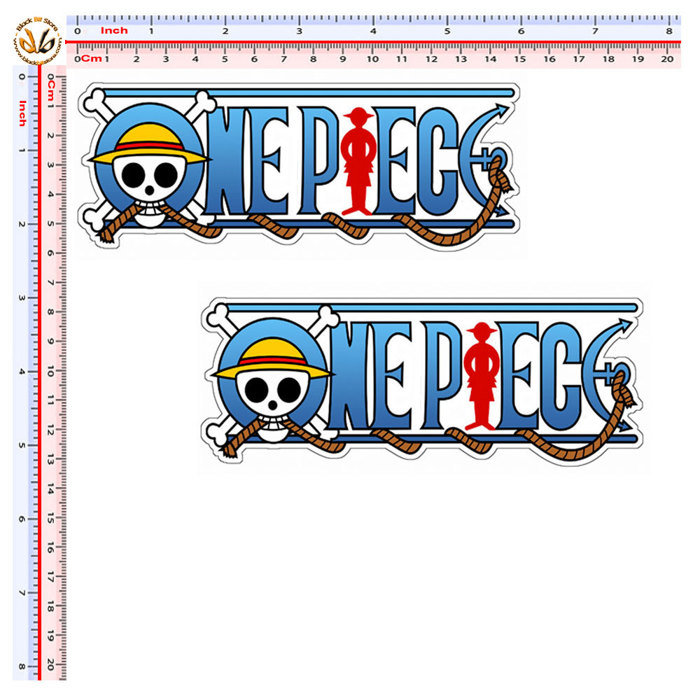 one piece cartoon sticker sticker print pvc car motorcycle helmet tuning 2pcs