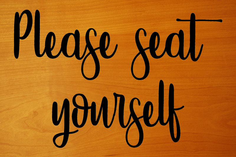 PLEASE SEAT YOURSELF Vinyl Sticker – Bathroom Toilet Restroom – Die Cut Decal